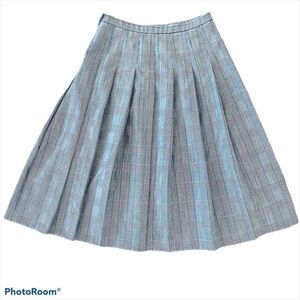 PENDLETON Houndstooth 100% Wool Pleated Skirt Size 10